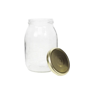 Gambar Cerve Stoples Kaca Vintage 1 Liter Transparan - Gold