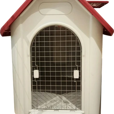 Gambar Pet Kingdom 119x27x86 cm Rumah Anjing Dengan Pintu Logam 419A - Merah