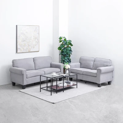 Gambar Informa Langley Set Sofa Fabric 2 & 3 Seater - Abu-abu