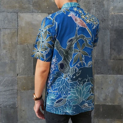 Gambar Pendopo Ukuran M Kemeja Batik Pria Motif Biw Kusa 3d