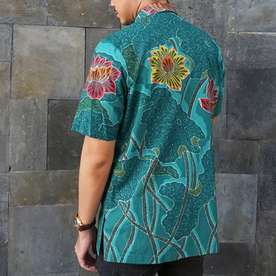 Gambar Pendopo Ukuran M Kemeja Batik Pria Motif Kwi Mc 3d