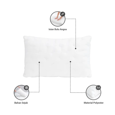 Gambar Informa Sleep 70x43x13 cm Bantal Down Feel - Putih