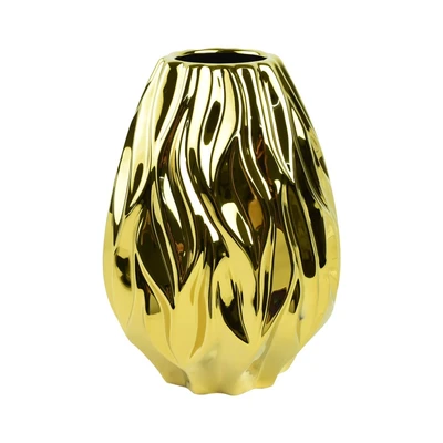 Gambar Informa Vas Bunga Keramik Flaming 18x18x25 cm - Gold