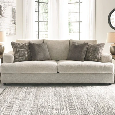 Gambar Ashley Soletren Sofa Fabric 3 Seater - Abu-Abu Muda