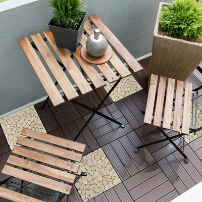Gambar Rainbodeck Quick Deck Stone Icy 30x30 cm - Krem