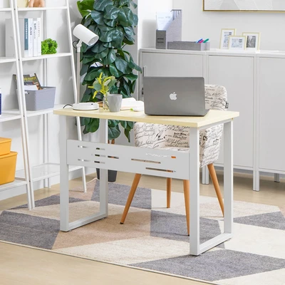 Gambar Kairo Meja Kantor Metal - Putih Maple