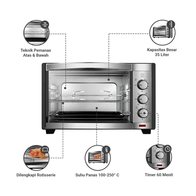 Gambar Kels 35 Ltr Dayton Oven Dengan Rotisserie - Silver