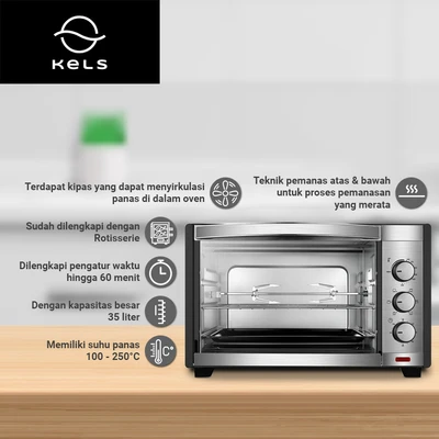 Gambar Kels 35 Ltr Dayton Oven Dengan Rotisserie - Silver