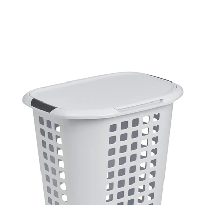 Gambar Ezy Storage Keranjang Laundry Dengan Tutup - Putih/Abu-Abu