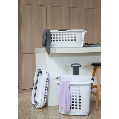 Gambar Ezy Storage Keranjang Laundry 66 Liter - Putih/Abu-Abu