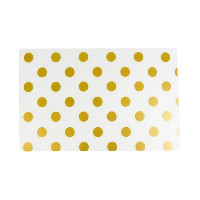 Gambar Ataru Tatakan Piring Plastik Polkadot 28.5X44 cm - Gold