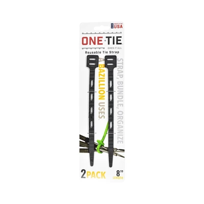 Gambar Onetie Set Tali Pengikat Reusable 20 cm 2Pcs - Hitam