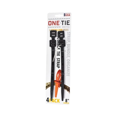 Gambar Onetie Set Tali Pengikat Kabel Reusable 20 cm 4 Pcs - Hitam