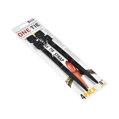 Gambar Onetie Set Tali Pengikat Kabel Reusable 20 cm 4 Pcs - Hitam