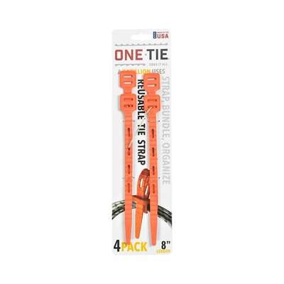 Gambar Onetie Set Tali Pengikat Reusable 20 cm 4 pcs - Oranye
