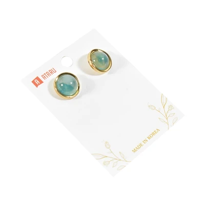 Gambar Ataru Anting Stud Round Blue Gold