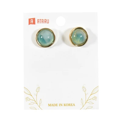 Gambar Ataru Anting Stud Round Blue Gold