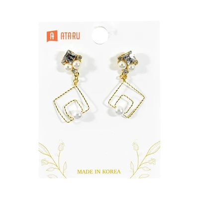 Gambar Ataru Anting Dangle Pearl Crystal