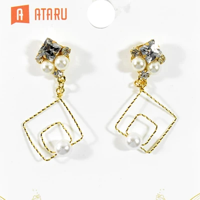 Gambar Ataru Anting Dangle Pearl Crystal