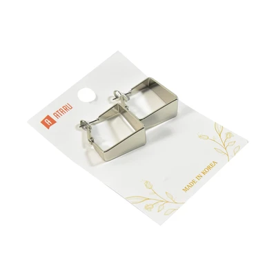 Gambar Ataru Anting Geometric Huggie - Silver