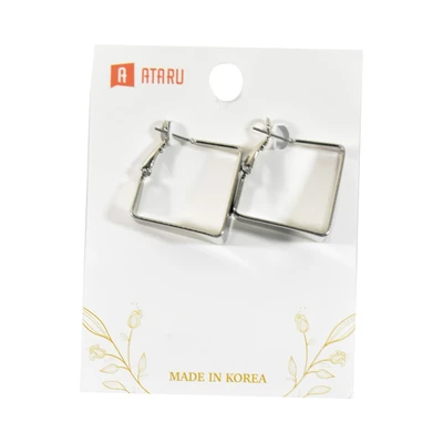 Gambar Ataru Anting Geometric Huggie - Silver