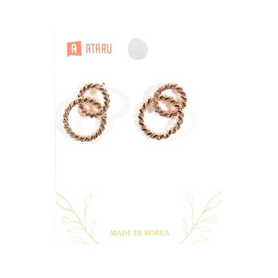 Gambar Ataru Anting Double Round Stud - Rose Gold