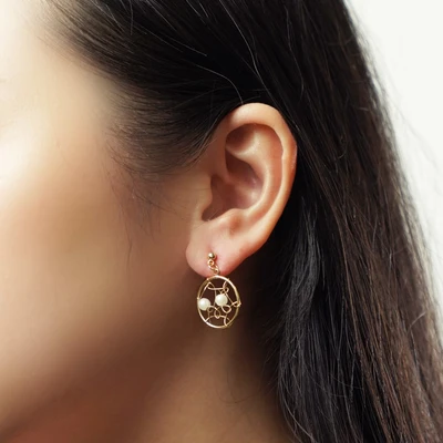 Gambar Ataru Anting Dream Catcher Dengan Pearl Stud