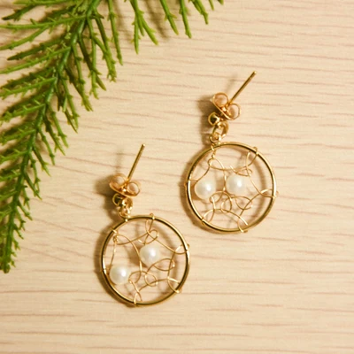 Gambar Ataru Anting Dream Catcher Dengan Pearl Stud