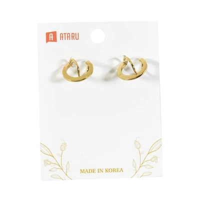 Gambar Ataru Anting Twisted Shape Stud - Gold