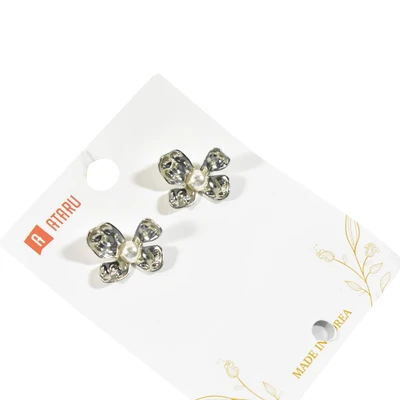 Gambar Ataru Anting Stud Flower Pearl - Silver