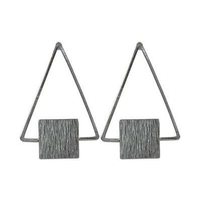 Gambar Ataru Anting Stud Geometric Triangle - Silver