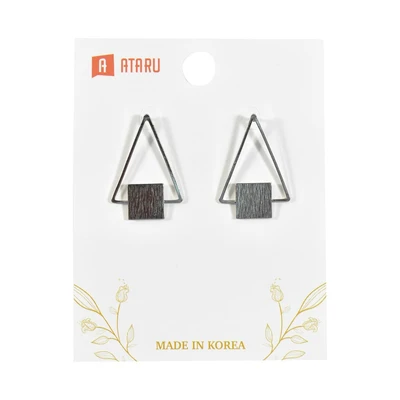 Gambar Ataru Anting Stud Geometric Triangle - Silver