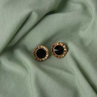 Gambar Ataru Anting Stud Vintage Round - Black Gold