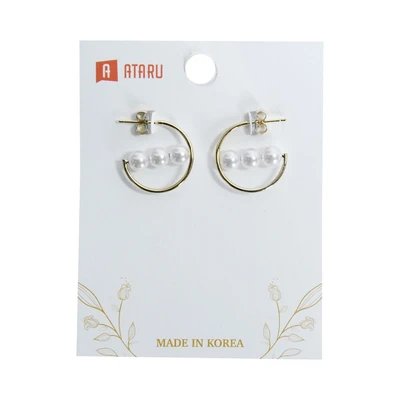 Gambar Ataru Anting Pearl Hoop - Gold