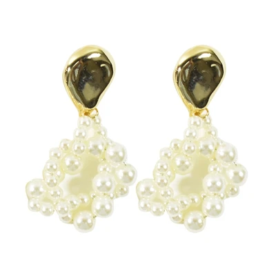 Gambar Ataru Anting Pearl Hollow Drop - Gold