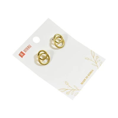 Gambar Ataru Anting Double Round Stud - Gold