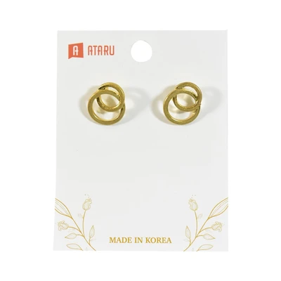 Gambar Ataru Anting Double Round Stud - Gold