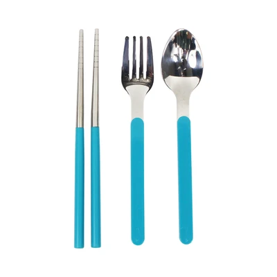 Gambar Kris Alat Makan Minimalis Set 3 pcs - Biru