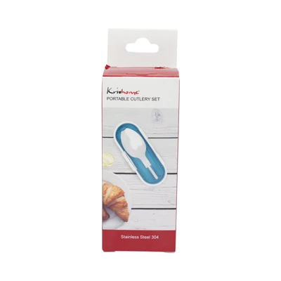 Gambar Kris Alat Makan Minimalis Set 3 pcs - Biru
