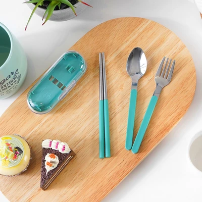Gambar Kris Alat Makan Minimalis Set 3 pcs - Hijau