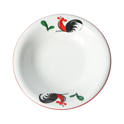 Gambar Kopin Porcelain 22.8 cm Piring Sup Keramik Kukuruyuk - Putih