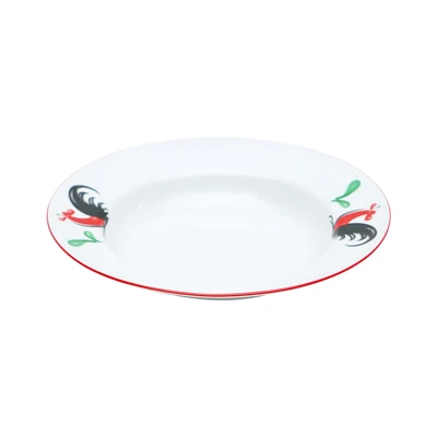Gambar Kopin Porcelain 20.5 cm Piring Saji Keramik Kukuruyuk - Putih