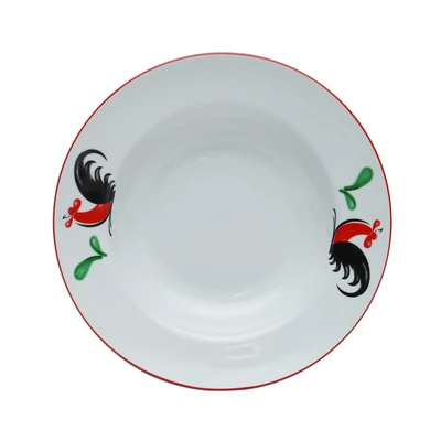 Gambar Kopin Porcelain 20.5 cm Piring Saji Keramik Kukuruyuk - Putih