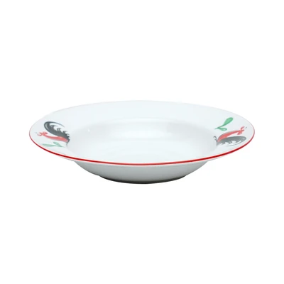Gambar Kopin Porcelain 20.5 cm Piring Saji Keramik Kukuruyuk - Putih