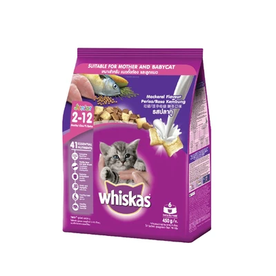 Gambar Whiskas Makanan Kucing Kering Junior Mackerel 450 gr