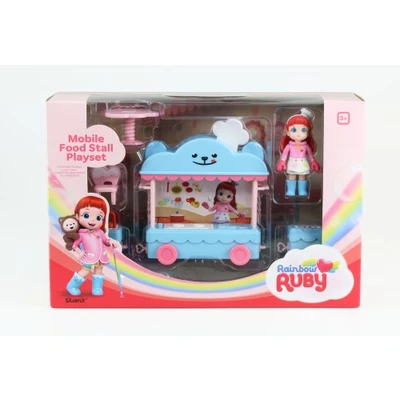 Gambar Rainbow Ruby Playset Mini Doll Mobile Food Stall