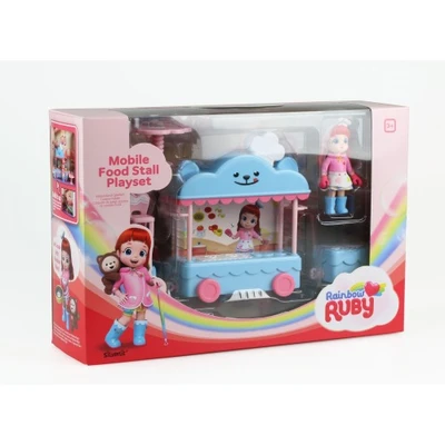 Gambar Rainbow Ruby Playset Mini Doll Mobile Food Stall