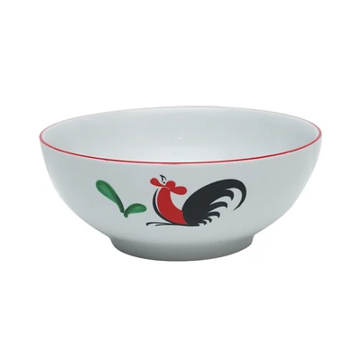 Gambar Kopin Porcelain 23 cm Mangkuk Saji Keramik Kukuruyuk - Putih