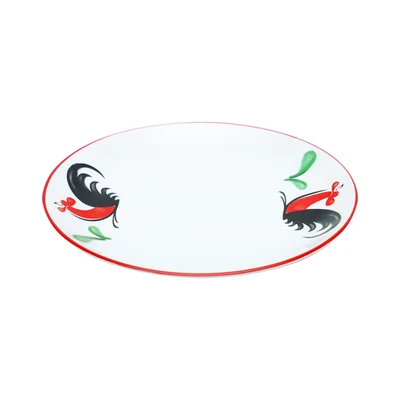 Gambar Kopin Porcelain 17.7 cm Piring Makan Keramik Kukuruyuk - Putih