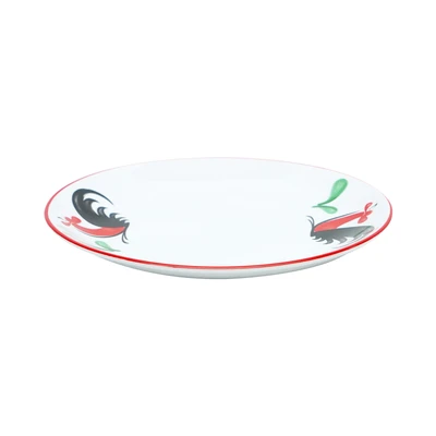 Gambar Kopin Porcelain 17.7 cm Piring Makan Keramik Kukuruyuk - Putih